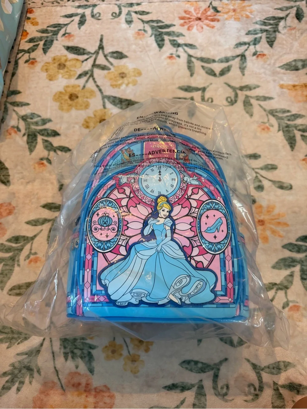 Loungefly Disney Cinderella Stained Glass Portrait Mini Backpack girly colorful